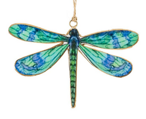 Large Green & Blue Dragonfly Hanging Ornament