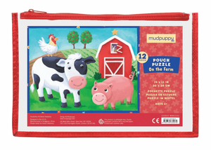 12 pc Pouch Puzzle - Farm Animals