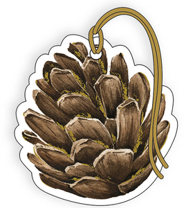 Gift Tag with String - Pinecone