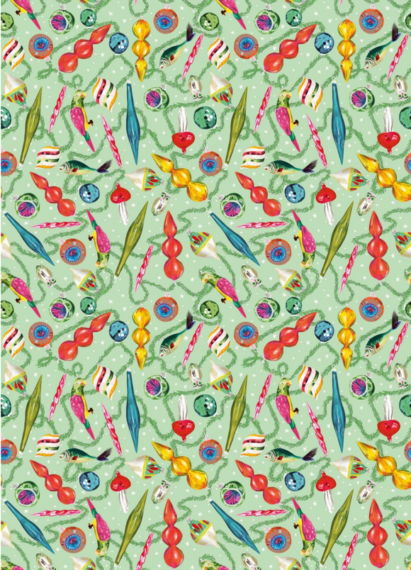 Vintage Ornaments Roll Wrap