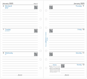 Personal 2025 Week on Two Pages Diary with Lines