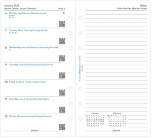 Personal 2025 Week on One Pages Diary with Notes