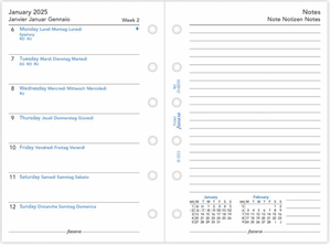 Pocket 2025 Week on One Page Diary with Notes