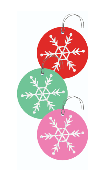 Gift Tag with String - Snowflake Trio