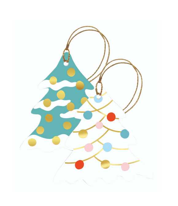 Gift Tag with String - Snowy Trees