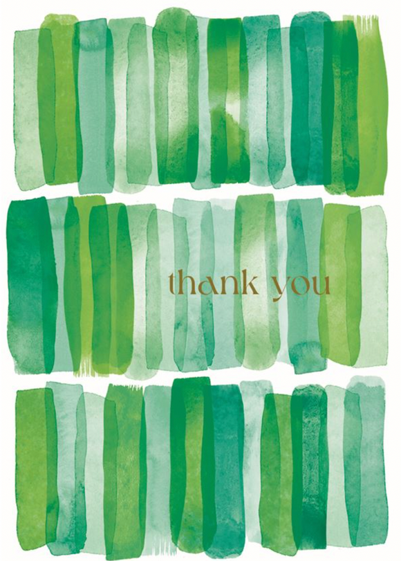 Papyrus Boxed Thank You - Green Stripes