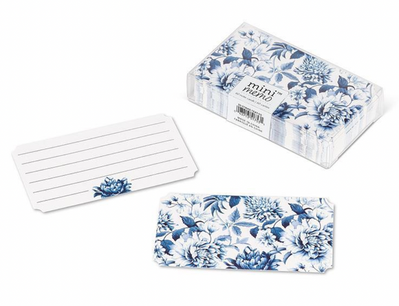 50pc Mini Note Cards - Blue Chinz