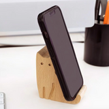 Cat Beechwood Phone Stand