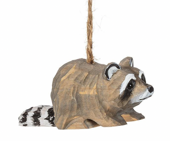 Carved Raccoon Ornament