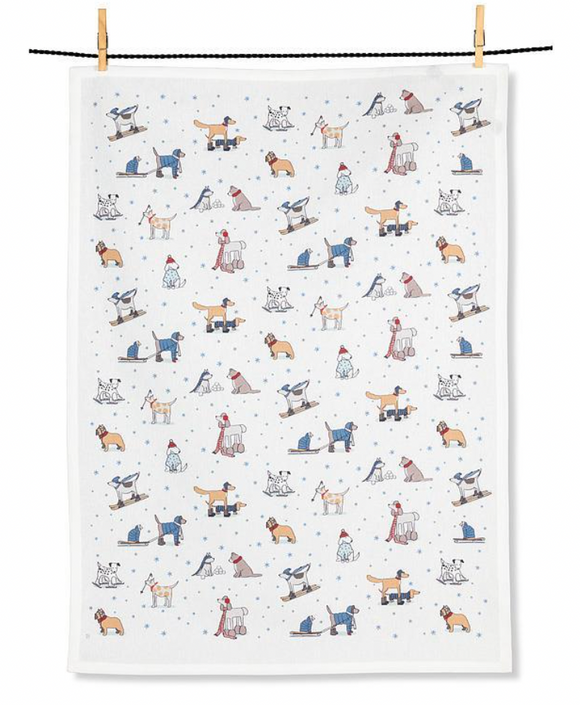 Winter Dogs Kitchen Towel