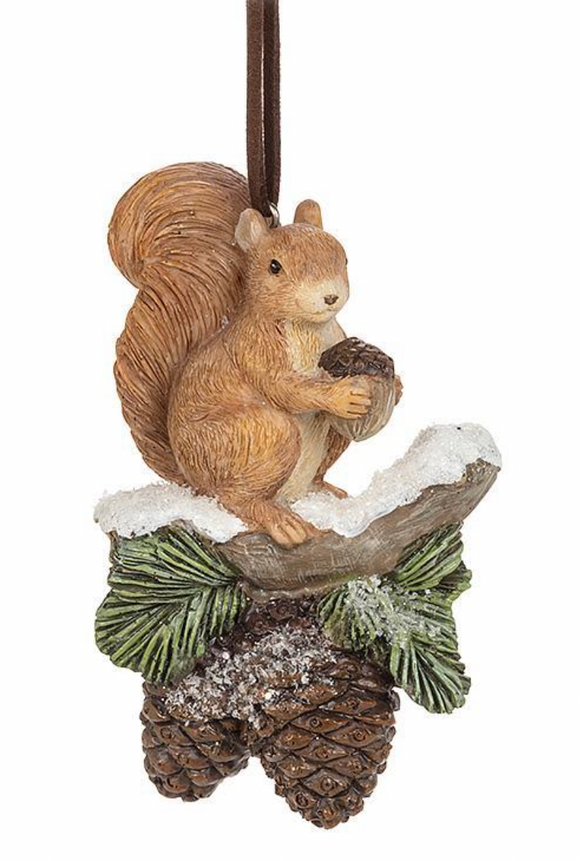 Squirrel on Bough Ornament