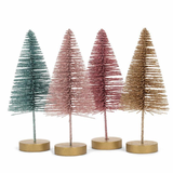 Set of 4 Glitter Bottle Brush Trees