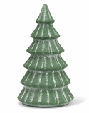 Snowy Evergreen Trees & Taper Holder