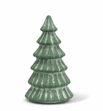 Snowy Evergreen Trees & Taper Holder