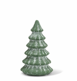 Snowy Evergreen Trees & Taper Holder