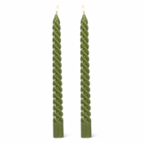 Taper Candle set/2 Twirl - Green