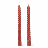 Taper Candle set/2 Twirl - Burgundy