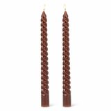Taper Candle set/2 Twirl - Brown