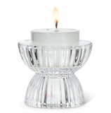 Reversible Ridged Glass Taper & Tealight Holder