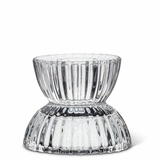 Reversible Ridged Glass Taper & Tealight Holder
