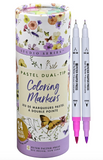 Dual-Tip Colouring Pastel Markers - set of 24