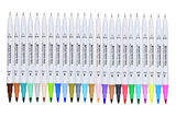 Dual-Tip Colouring Pastel Markers - set of 24