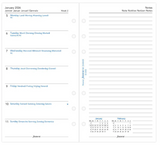 Personal 2026 Week on One Page Dairy with Notes