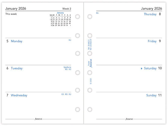Pocket 2026 Week on Two Pages Diary