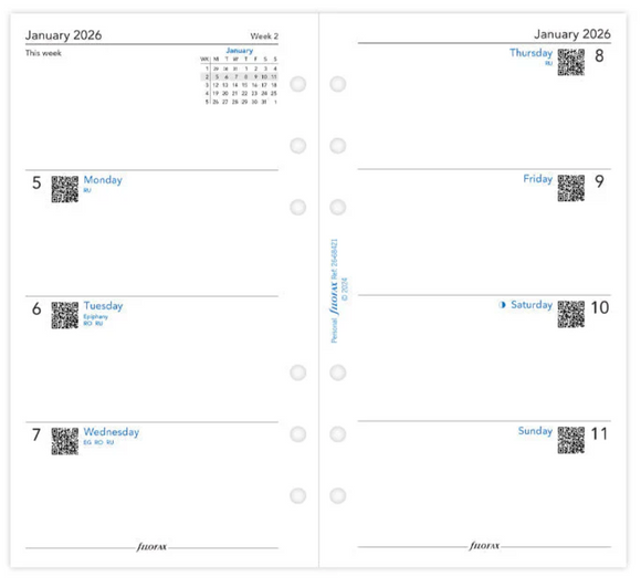 Personal 2026 Week on Two Pages Diary