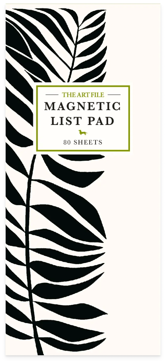 Magnetic Notepad - Black Leaves