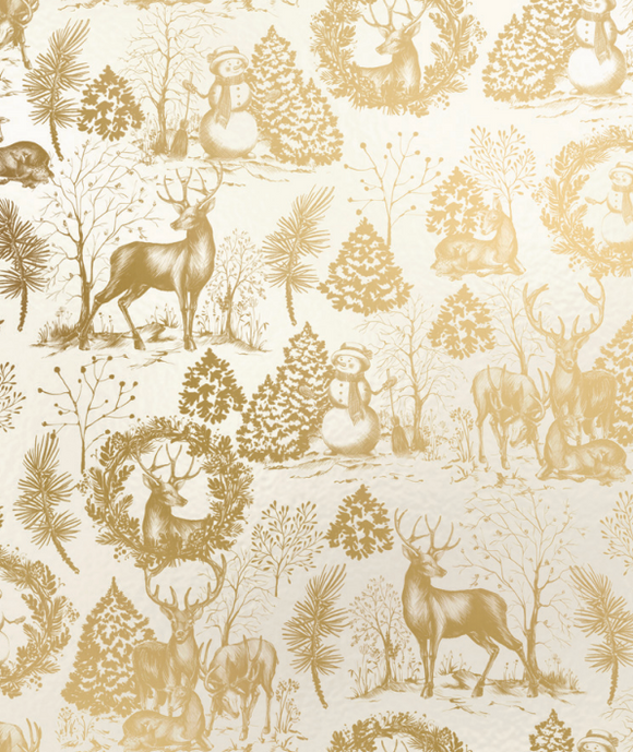 Winter Woods Gold Jumbo Roll Wrap