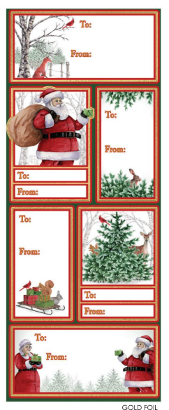 Holiday Sticky Gift Labels - Mr. & Mrs Claus