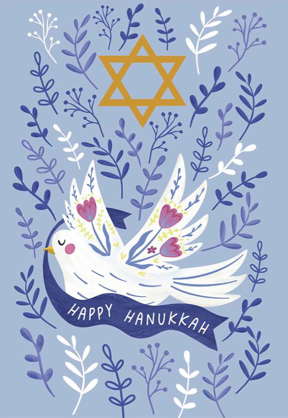 Hanukkah - Dove Carrying Banner
