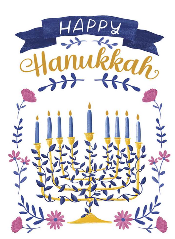 Hanukkah - Menorah & Florals