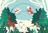 Christmas - Fox & Deer Spinning Wheel