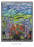 Paintbrush and Lupine Small Boxed Thank You