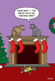 Christmas Humour - Cat Holiday Spirit