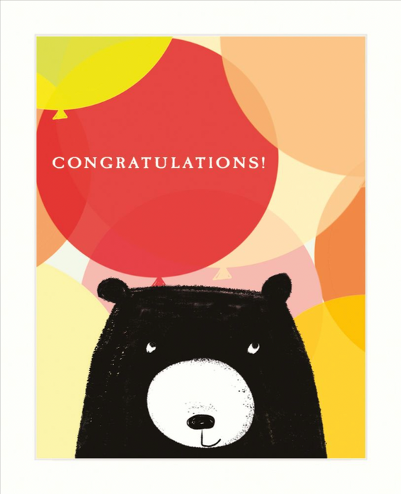 Congratulations - Bear & Balloons