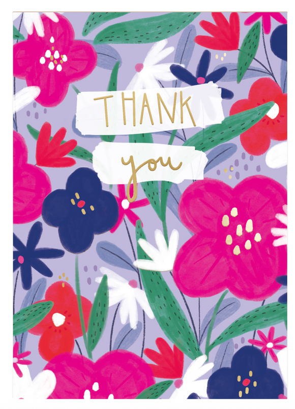 Thank You - Pink & Purple Flower Garden