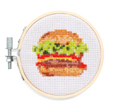 Burger Mini Cross Stitch Embroidery Kit