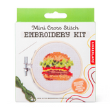 Burger Mini Cross Stitch Embroidery Kit