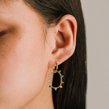 Lover's Tempo Circa Oval Drop Hoop Earrings: Gold & Colourful