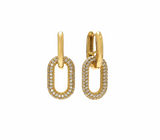 Lover's Tempo Solana Paperclip Drop Hoop Earrings: Gold