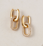 Lover's Tempo Solana Paperclip Drop Hoop Earrings: Gold