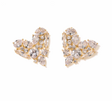 Lover's Tempo Debut Heart Stud Earrings: Gold