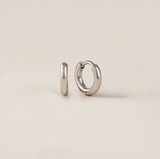 Lover's Tempo Tube Hoop Earrings: Waterproof Silver