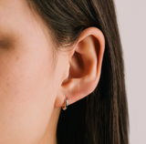 Lover's Tempo Tube Hoop Earrings: Waterproof Silver
