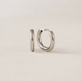 Lover's Tempo Tube Hoop Earrings: Waterproof Silver