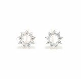 Lover's Tempo Halo Mini Stud Earrings: Silver