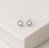 Lover's Tempo Halo Mini Stud Earrings: Silver